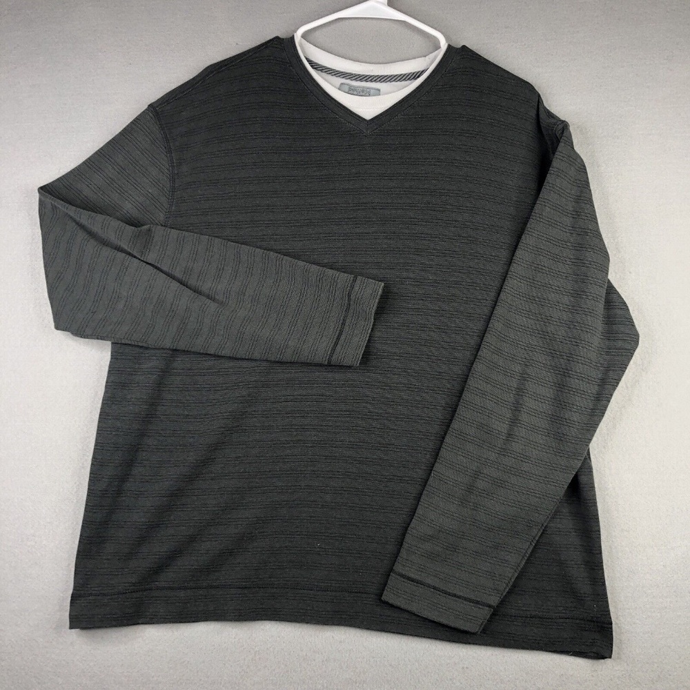 🤩🤩 Method Men's Striped Layered Sweater in Raven 🤩🤩